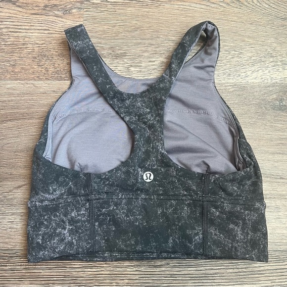 Lululemon Wunder Train Longline Bra Denim Wash Print Dusky Lavender Black - Picture 3 of 7